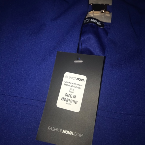 Fashion NOVA Mini Halter Dress-Royal Blue - Picture 3 of 3